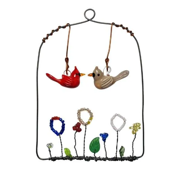 Handmade Glass Cardinals Garden Suncatcher Dickinson Jewelers Dunkirk, MD