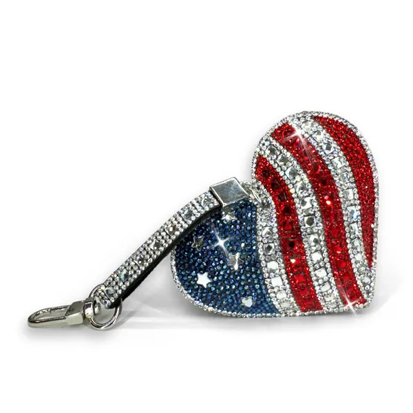 Red, White and Blue Heart Purse Charm in Silver Dickinson Jewelers Dunkirk, MD