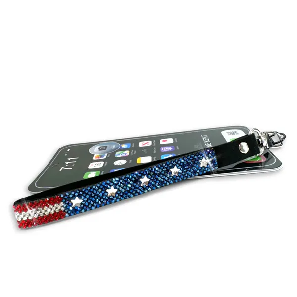 Jacqueline Kent American Red, White and Blue Crystals Phone Wrist Lanyard Dickinson Jewelers Dunkirk, MD