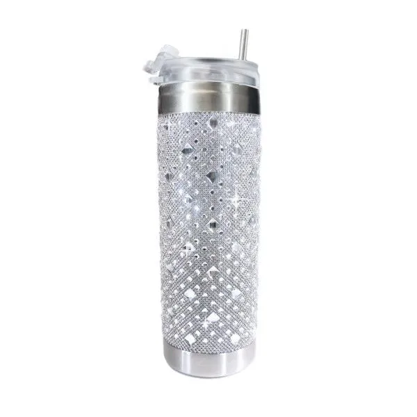 Jacqueline Kent White Silver Crystal Tumbler - 20oz. Dickinson Jewelers Dunkirk, MD