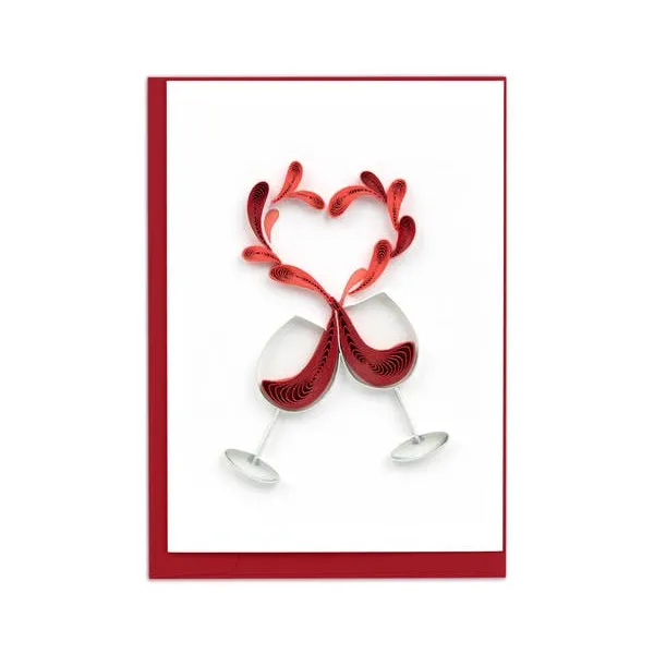 Handmade Quilled Mini Greeting Card in Toast to Love Theme Dickinson Jewelers Dunkirk, MD