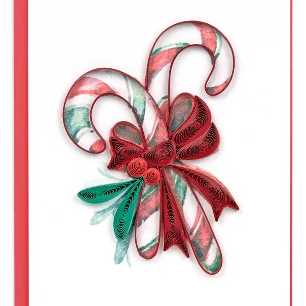 Handmade Quilled Candy Canes Mini Greeting Card Dickinson Jewelers Dunkirk, MD
