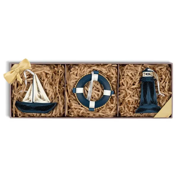 Handmade Quilled Nautical Ornaments Box Set Dickinson Jewelers Dunkirk, MD