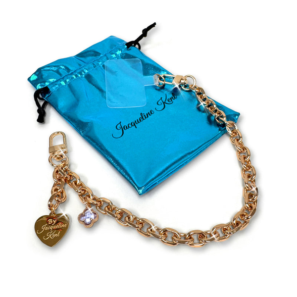 Goldtone and Purple Stone Phone Wrist Chain Lanyard Dickinson Jewelers Dunkirk, MD