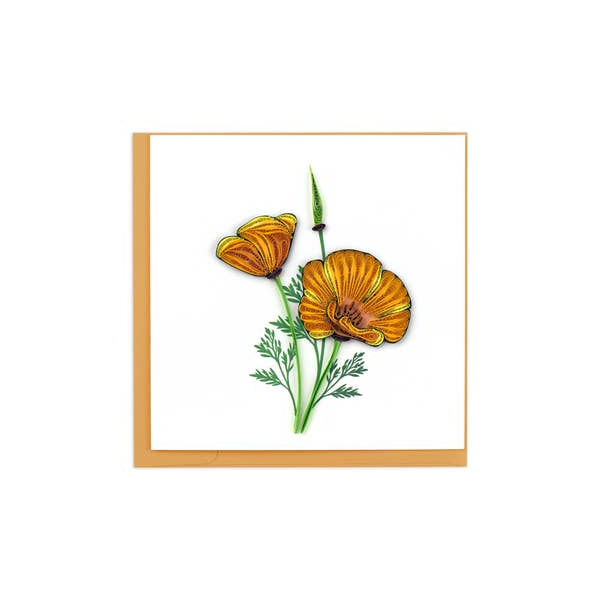 Handmade Quilled Yellow Poppies Greeting Card Dickinson Jewelers Dunkirk, MD