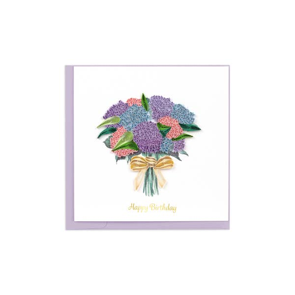 Handmade Quilled Hydrangea Bouquet Birthday Greeting Card Dickinson Jewelers Dunkirk, MD