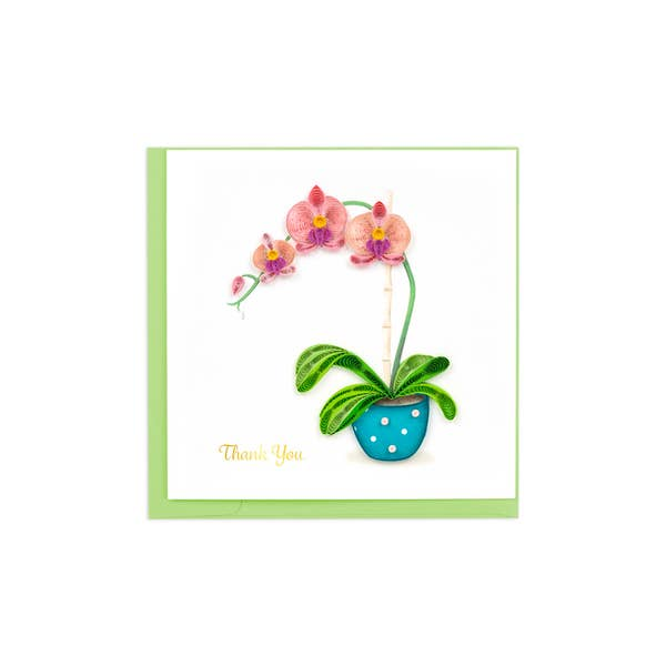 Handmade Quilled Thank You Potted Orchid Greeting Card Dickinson Jewelers Dunkirk, MD