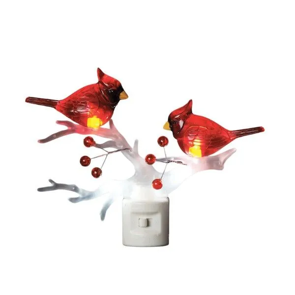 Cardinals on a Branch Night-Light in Silver Necklace Dickinson Jewelers Dunkirk, MD