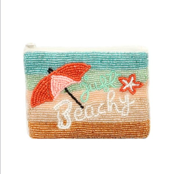 Beaded Coin Pouch in Aqua/Multi Beachy Theme Dickinson Jewelers Dunkirk, MD