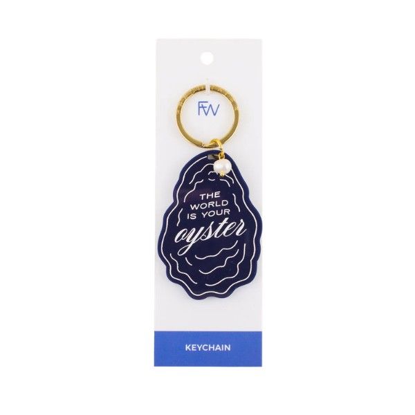 Gold 'World is Your Oyster' Pearl Charm Keychain Dickinson Jewelers Dunkirk, MD