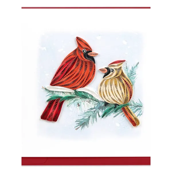 Handmade Quilled "Cardinal Pair" Greeting Card IN FRAME Dickinson Jewelers Dunkirk, MD
