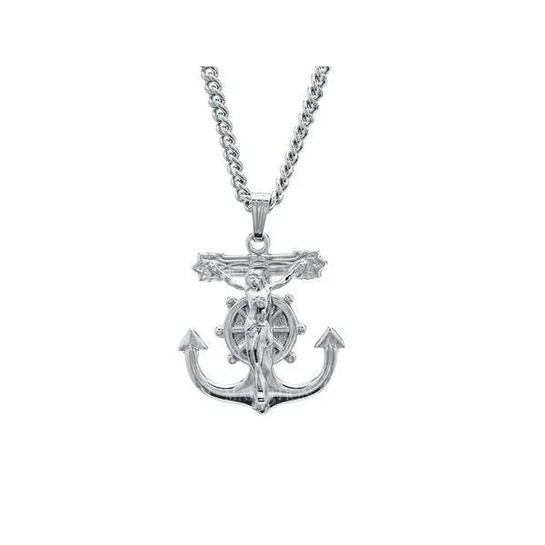 Sterling Silver Anchor Crucifix Pendant Dickinson Jewelers Dunkirk, MD
