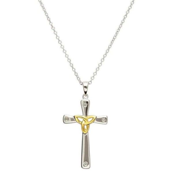Sterling Silver Diamond Trinity Cross Pendant Dickinson Jewelers Dunkirk, MD