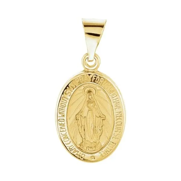 14k Yellow Gold Miraculous Medal Pendant Dickinson Jewelers Dunkirk, MD