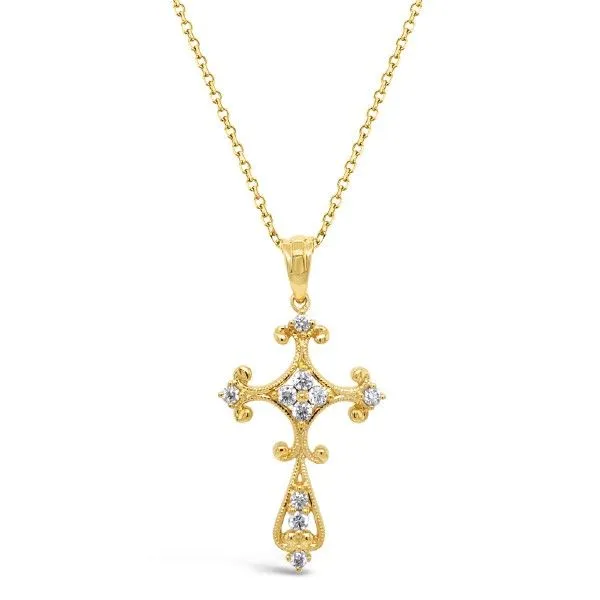 14Kt Yellow Gold Fancy Artsy Diamond Cross Pendant Dickinson Jewelers Dunkirk, MD