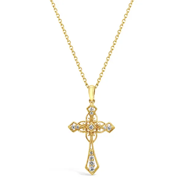 14Kt Yellow Gold Diamond Cross Pendant Dickinson Jewelers Dunkirk, MD