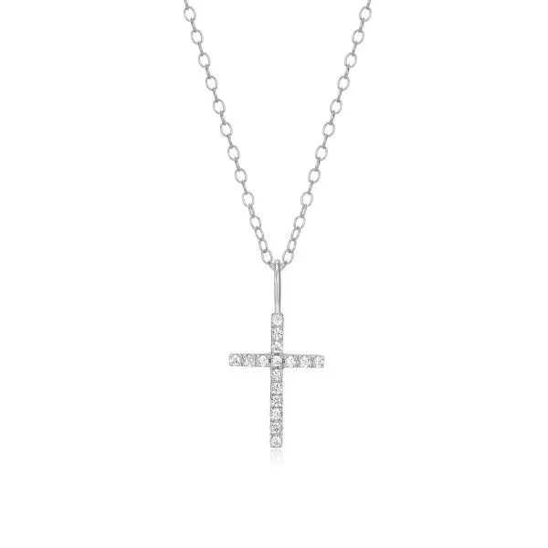 Sterling Silver LAB DIAMONDS Cross Pendant Dickinson Jewelers Dunkirk, MD