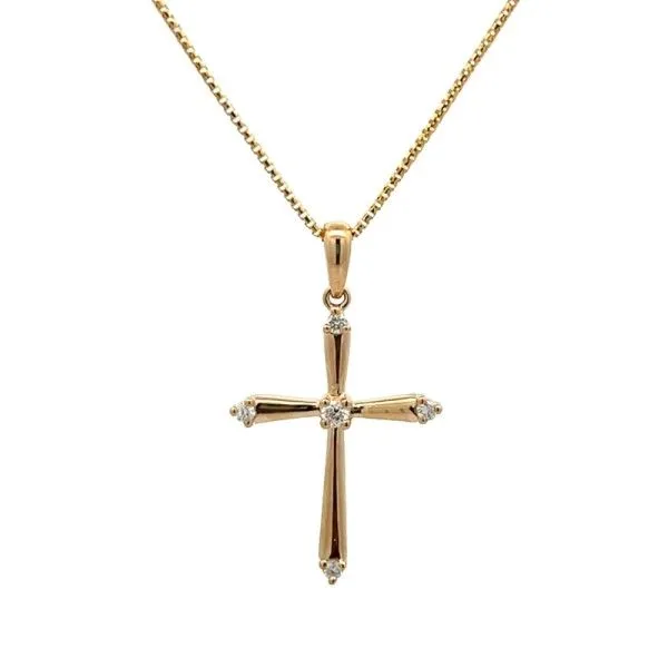 14Kt Yellow 5-Diamond Cross Pendant Dickinson Jewelers Dunkirk, MD