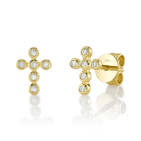 14Kt Yellow Diamond Cross Earrings Dickinson Jewelers Dunkirk, MD