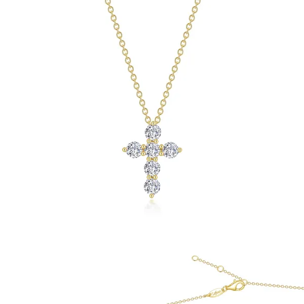 TR Gold/Sterling Silver Lassaire Simulated Diamond Cross Pendant Dickinson Jewelers Dunkirk, MD