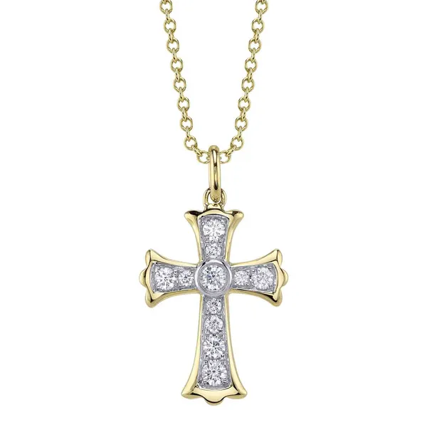 14Kt Tri-Tone Diamond Cross Pendant Dickinson Jewelers Dunkirk, MD