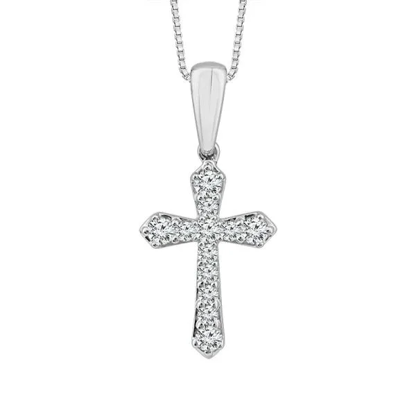 10K White Gold Diamond Cross Pendant Dickinson Jewelers Dunkirk, MD