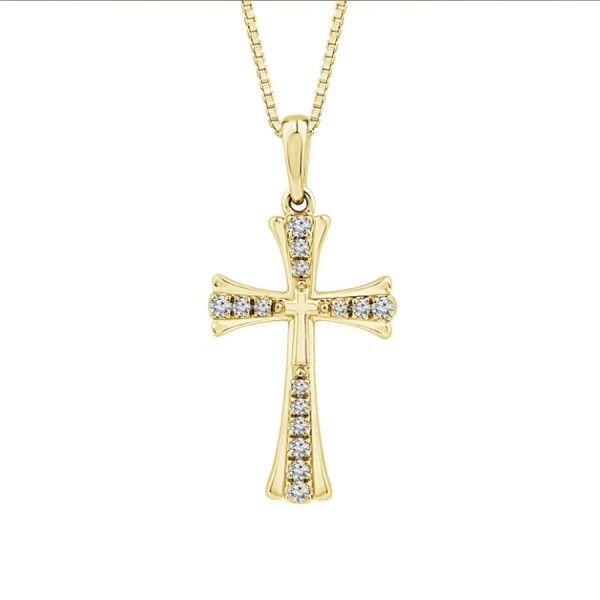 10K Yellow Gold Diamond Cross Pendant Dickinson Jewelers Dunkirk, MD