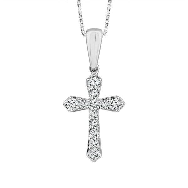 10k White Gold Diamond Cross Pendant Dickinson Jewelers Dunkirk, MD
