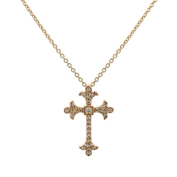 14Kt Yellow Gold Diamond Cross Pendant Dickinson Jewelers Dunkirk, MD