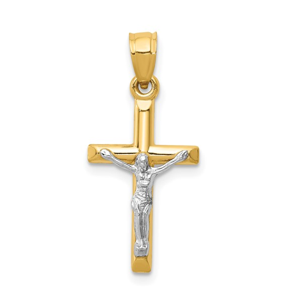 14K Tri-Tone Hollow Crucifix Charm Dickinson Jewelers Dunkirk, MD