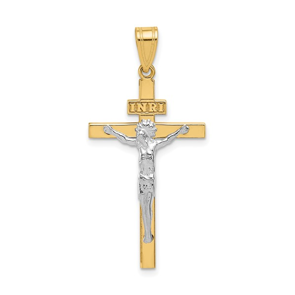 14K Tri-Tone INRI Crucifix Pendant Dickinson Jewelers Dunkirk, MD