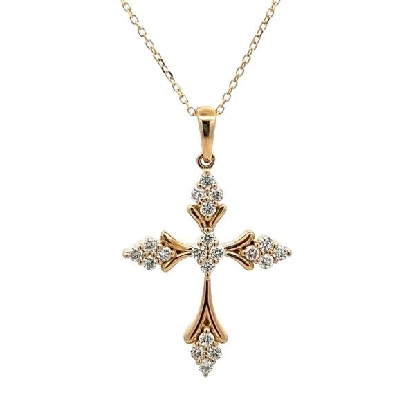 14Kt Yellow Gold Diamond Cross Pendant Dickinson Jewelers Dunkirk, MD