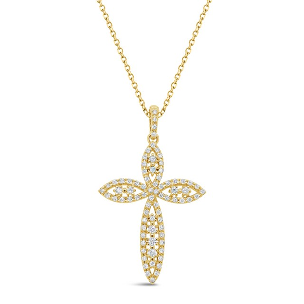 14K Yellow Gold Fancy Diamond Pendant Dickinson Jewelers Dunkirk, MD
