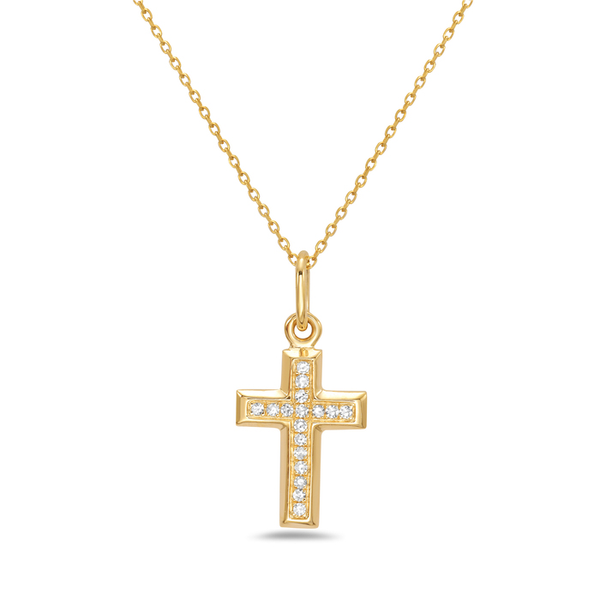 14K Yellow Gold Diamond Cross Pendant Dickinson Jewelers Dunkirk, MD