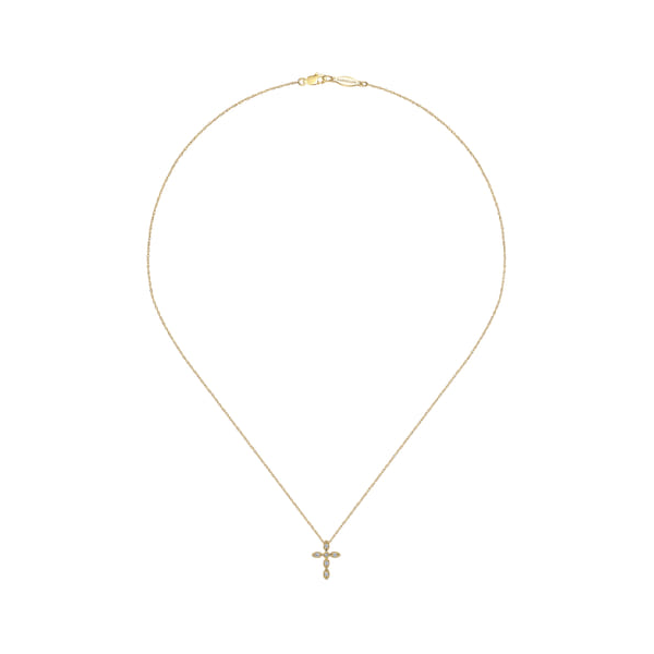 14K White Gold Diamond Cross Necklace Image 2 Dickinson Jewelers Dunkirk, MD