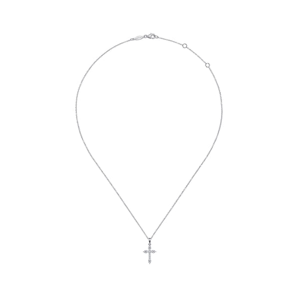 14K White Gold Diamond Cross Pendant Image 2 Dickinson Jewelers Dunkirk, MD
