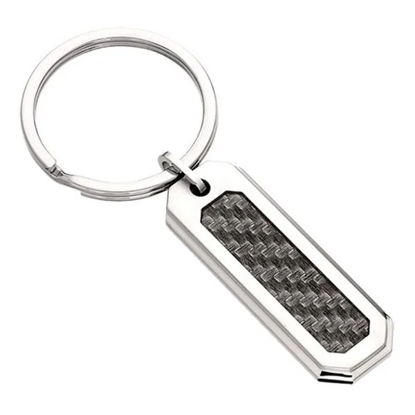 Men's Stainless Steel And Carbon Fiber Key Ring Dickinson Jewelers Dunkirk, MD