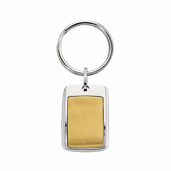 Men's Stainless Steel And Yellow Overlay Key Ring Dickinson Jewelers Dunkirk, MD