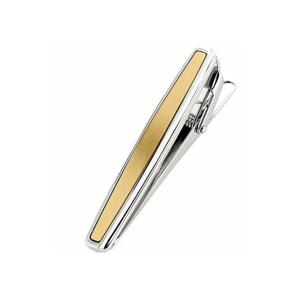 Men's Stainless Steel And Yellow Plated Tie Bar Dickinson Jewelers Dunkirk, MD