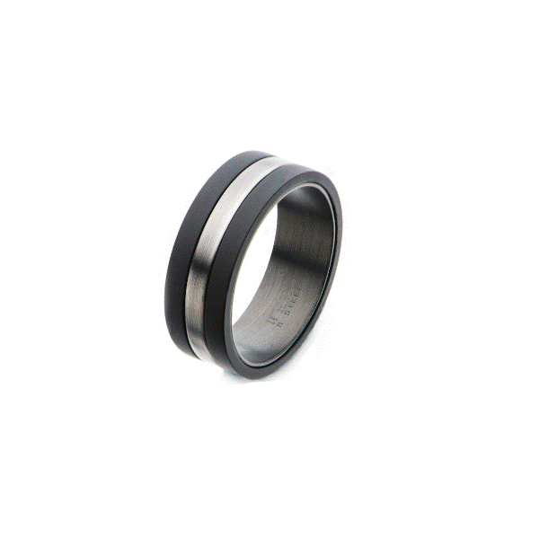 Men's Solid Carbon And Stainless Steel Nero Ring - Sz 12 Dickinson Jewelers Dunkirk, MD
