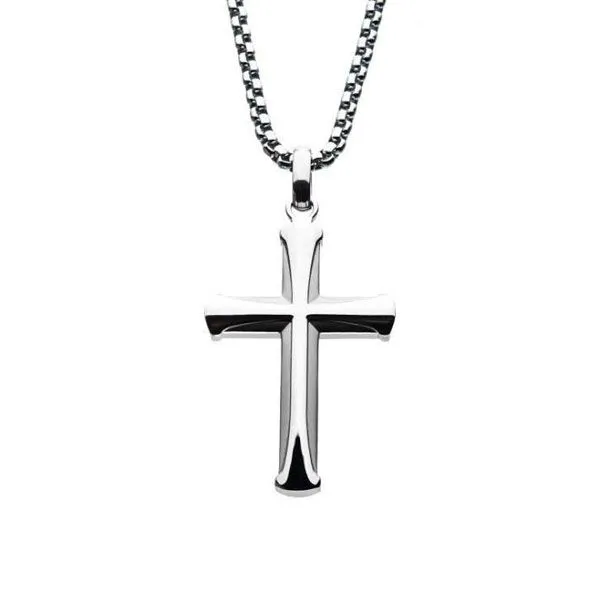 Men's Stainless Steel Apostle Cross Pendant Dickinson Jewelers Dunkirk, MD