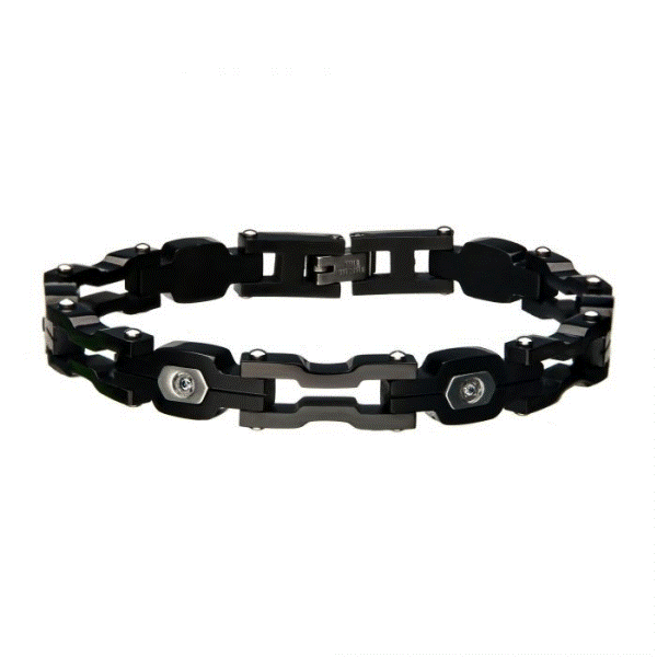 Stainless Steel Black CZ Bracelet Dickinson Jewelers Dunkirk, MD