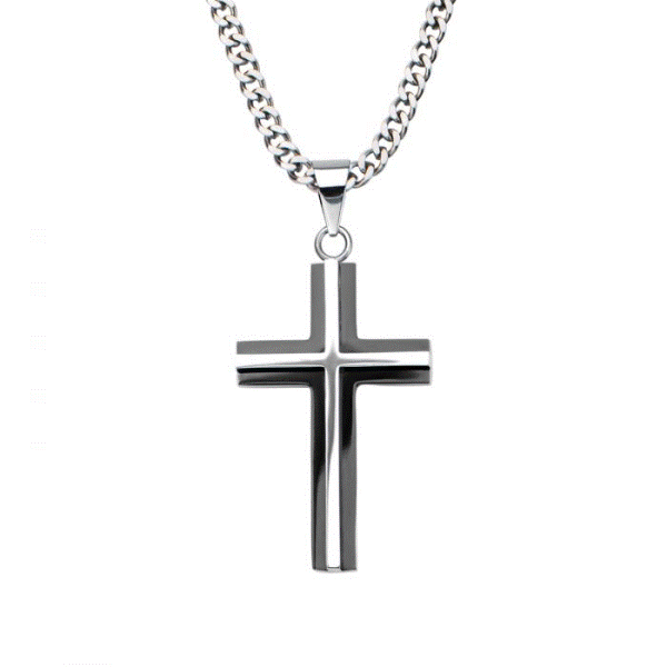 Men's Stainless Steel Cross Pendant Dickinson Jewelers Dunkirk, MD