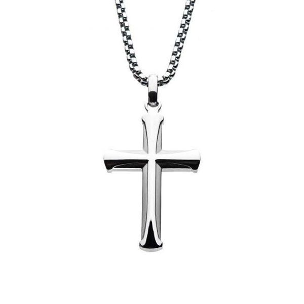 Men's Stainless Steel Apostle Cross Pendant Dickinson Jewelers Dunkirk, MD