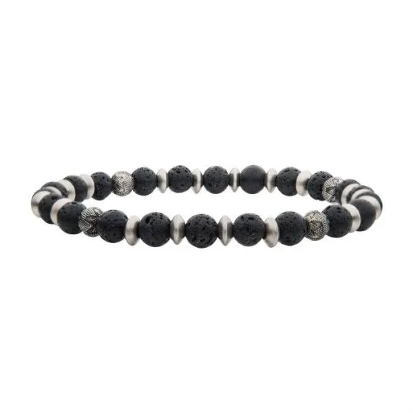 Lava Stone and Black Oxidized Bead Bracelet Dickinson Jewelers Dunkirk, MD