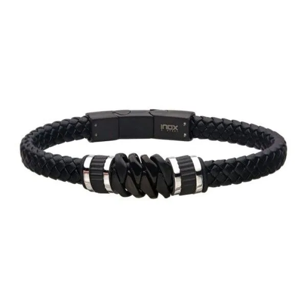 Black Braided Leather Bracelet Dickinson Jewelers Dunkirk, MD