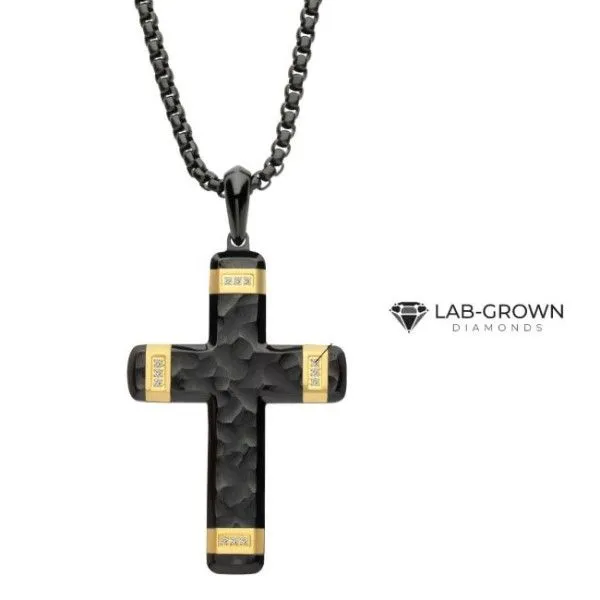 Stainless Steel Textured Cross Pendant Dickinson Jewelers Dunkirk, MD