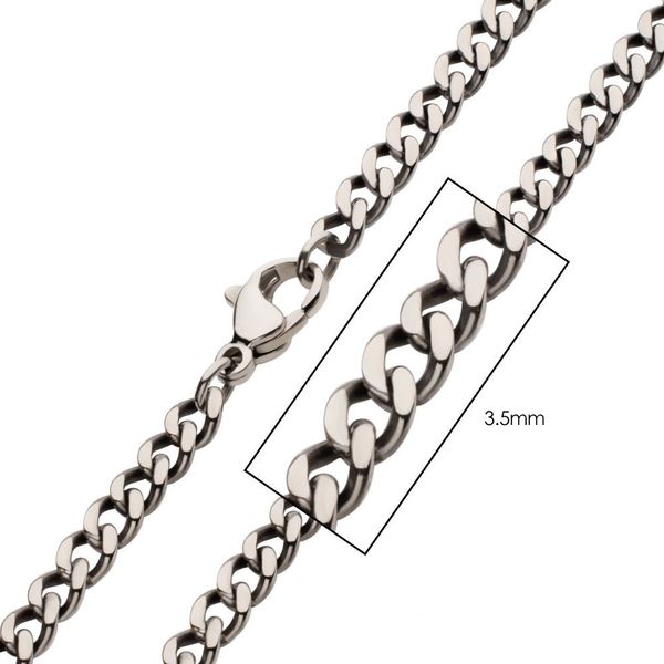 Men's Titanium 18" 3.5mm Flat Curb Chain Necklace Dickinson Jewelers Dunkirk, MD