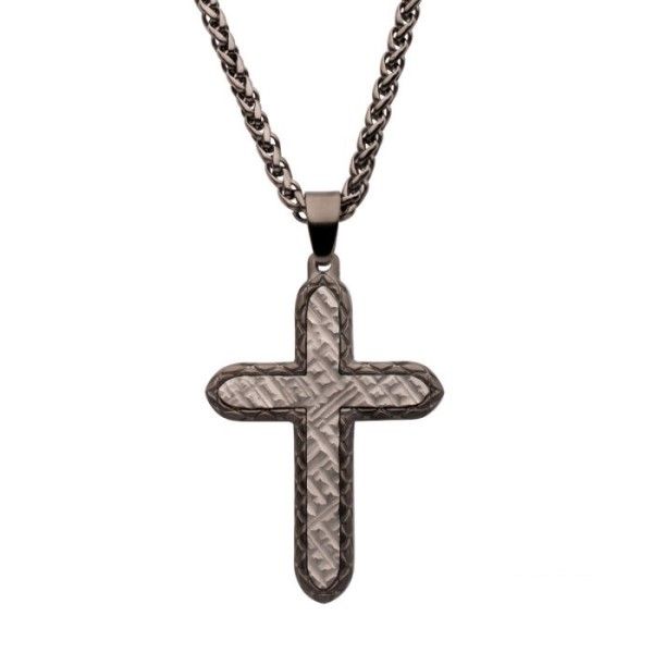 Men's Gun Metal Stainless Steel Cross Pendant Dickinson Jewelers Dunkirk, MD