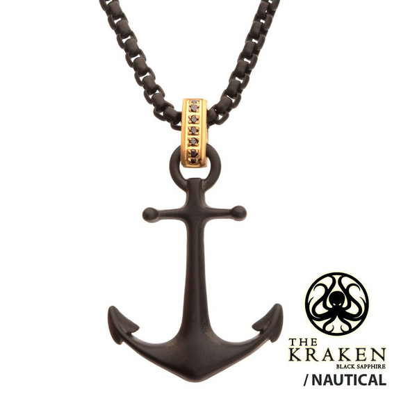 Men's Black Sapphire Anchor Pendant Dickinson Jewelers Dunkirk, MD